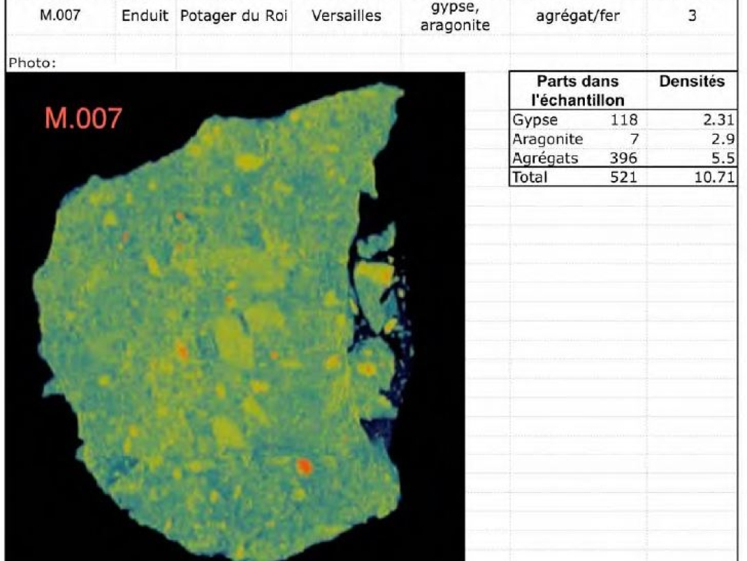 Agrandir l'image - fenêtre modale - Échantillon 2 - G. Treyvaud, avril 2014, Analyse tomodensitometrique et physico-chimique des matériaux céramiques et des mortiers, Séminaire de Saint Sulpice, Montréal, Québec, INRS, Laboratoire de scanographie.