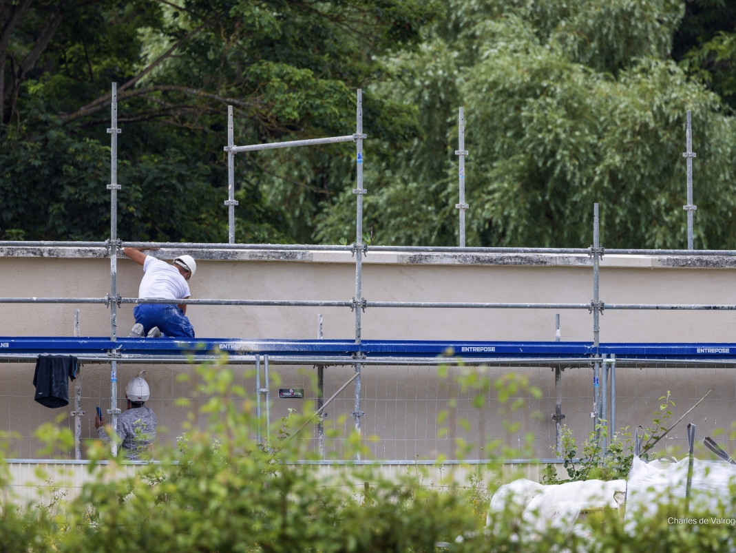 Agrandir l'image - fenêtre modale - Restauration du mur de la terrasse Nord du Potager du Roi.