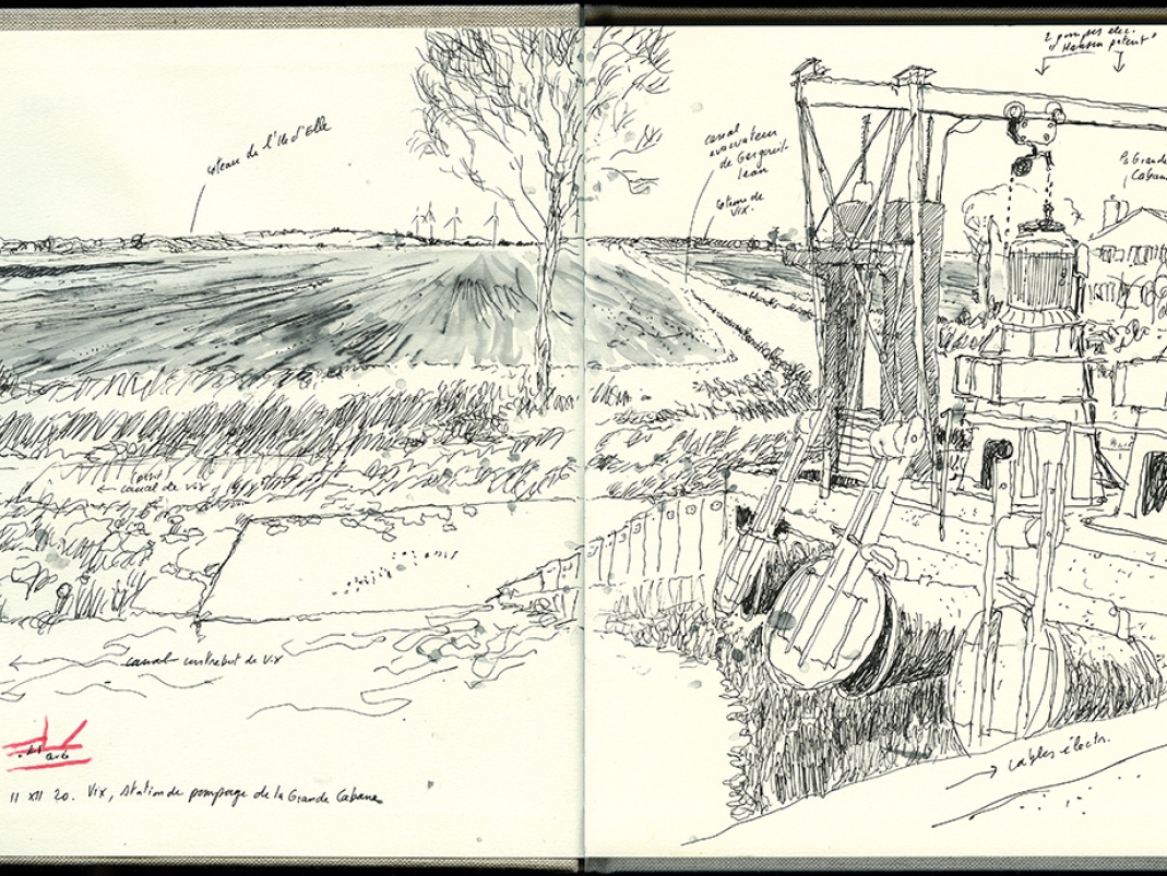 Agrandir l'image - fenêtre modale - Pompage à la Grande Cabane, carnet de terrain.