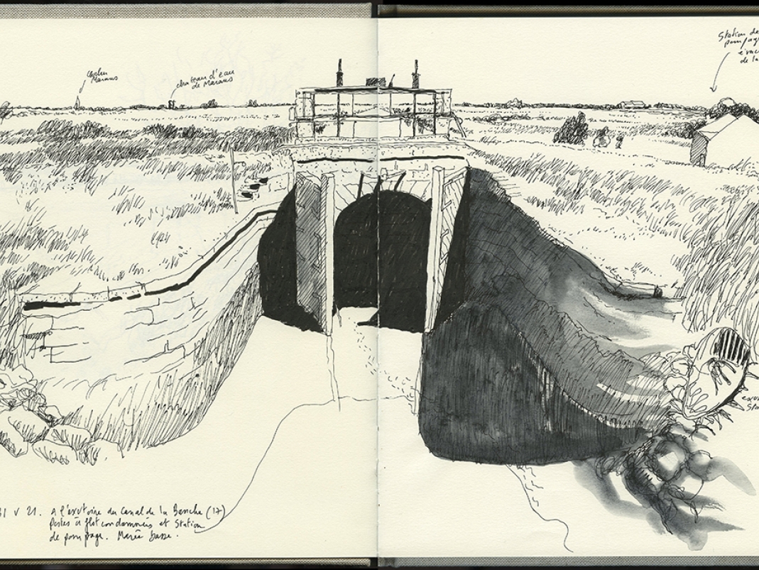 Agrandir l'image - fenêtre modale - Portes à flot du canal de la Banche, carnet de terrain.