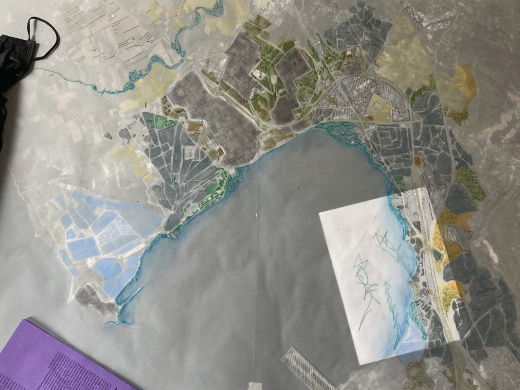 Agrandir l'image - fenêtre modale - Carte des paysages de l’étang de Berre en fabrication.