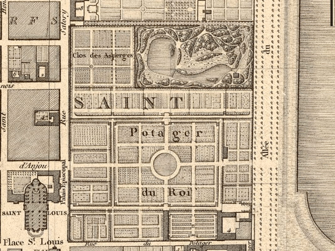 Agrandir l'image - fenêtre modale - 1821. Charles Picquet, Plan de la ville et du château de Versailles, plan, 90 x 58 cm, détail. 