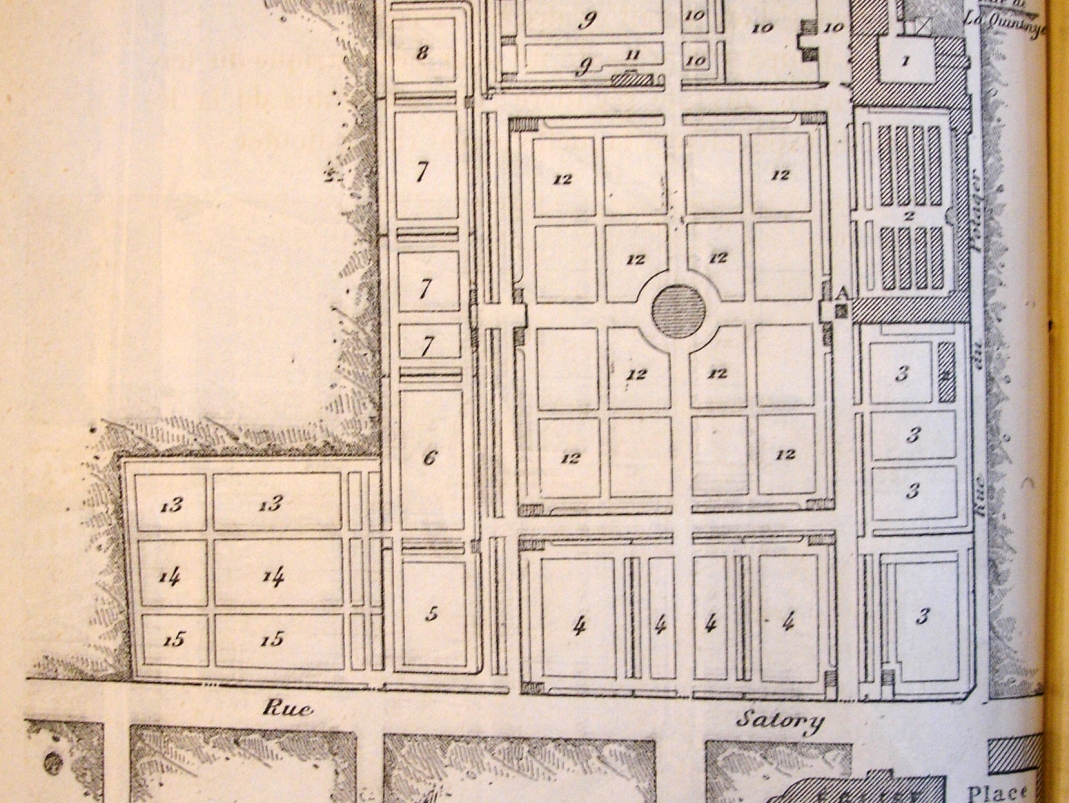 Agrandir l'image - fenêtre modale - Plan Michelin 1877: le Parc accueille l’École de botanique, une collection de fleurs ainsi qu’une collection de légumes.