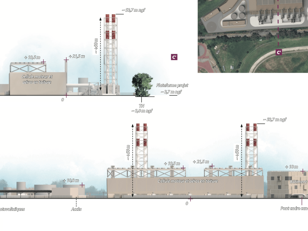 Agrandir l'image - fenêtre modale - Implantation projectuelle de la centrale thermique du Ricanto.