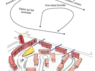 Agrandir l'image - fenêtre modale - Une composition urbaine en lien avec l'articulation des voiries.