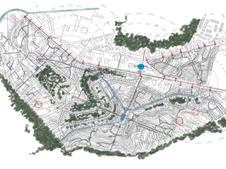 Agrandir l'image - fenêtre modale - Schéma de répartition des éléments naturels de la Butte-Rouge.