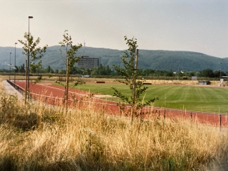 Agrandir l'image - fenêtre modale - vue du terrain sportif du stade du parc des sports Jean Vilar