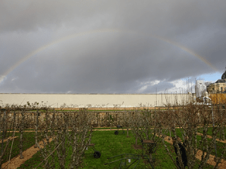 Agrandir l'image - fenêtre modale - Un arc-en-ciel au-dessus du Potager du Roi.